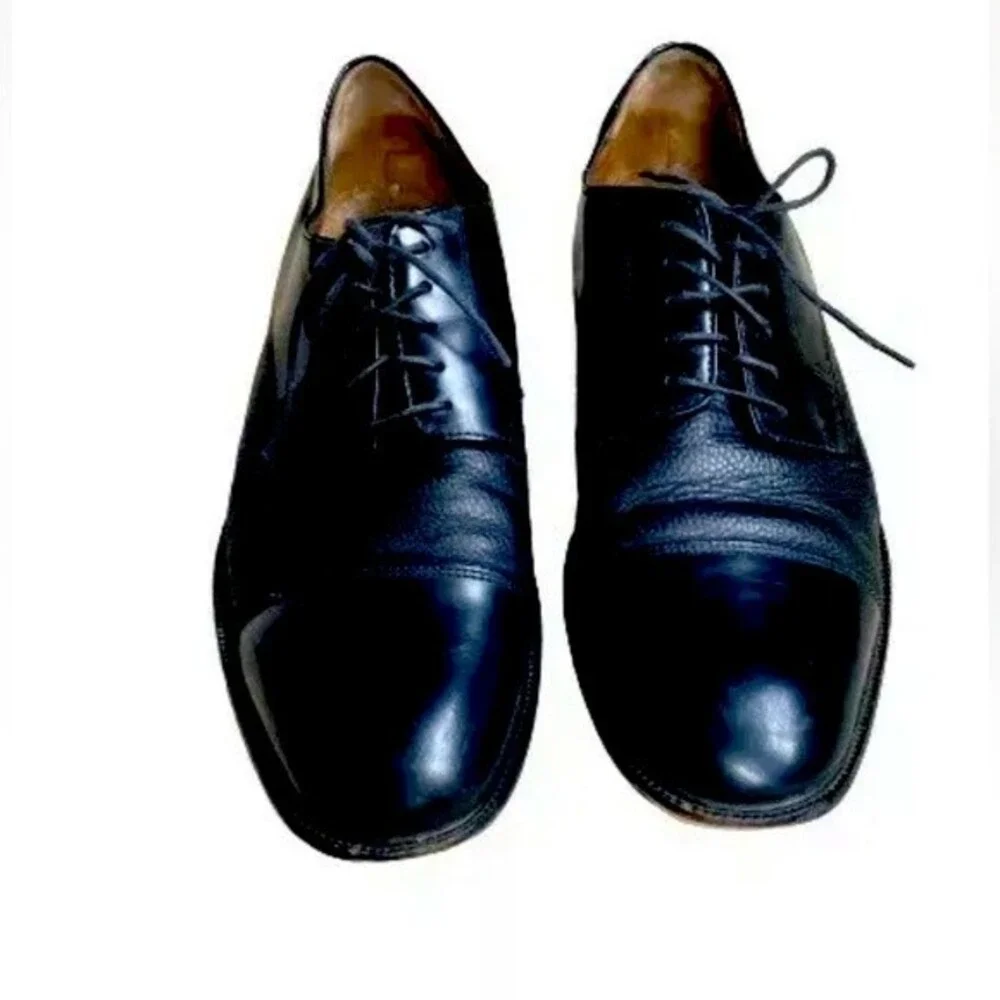 Bostonian Men’s Round Toe Leather Dress Shoes Black 10.5M Oxford 22461